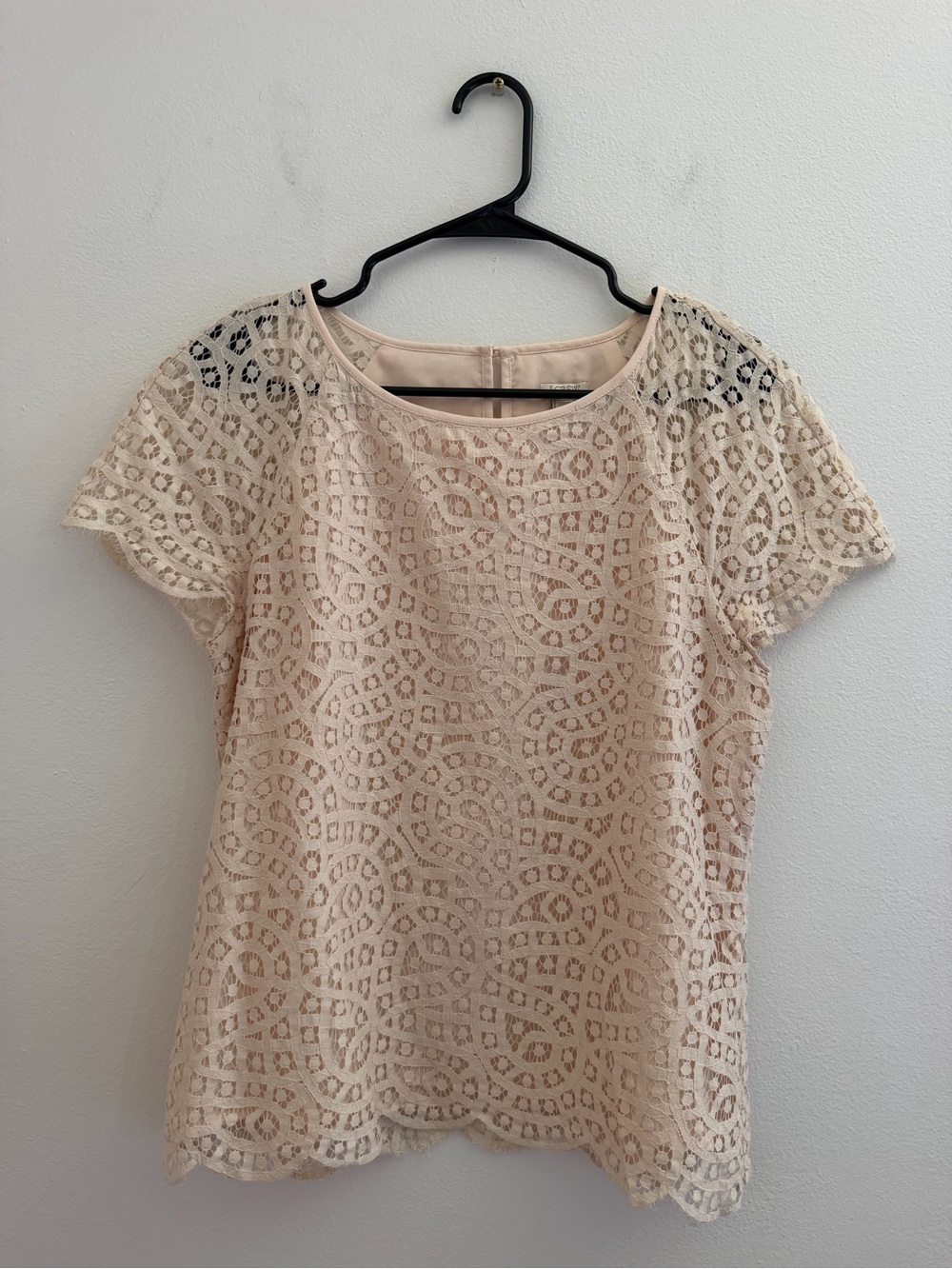 J.Crew Size 6 Ivory/ Cream Short Sleeve Blouse